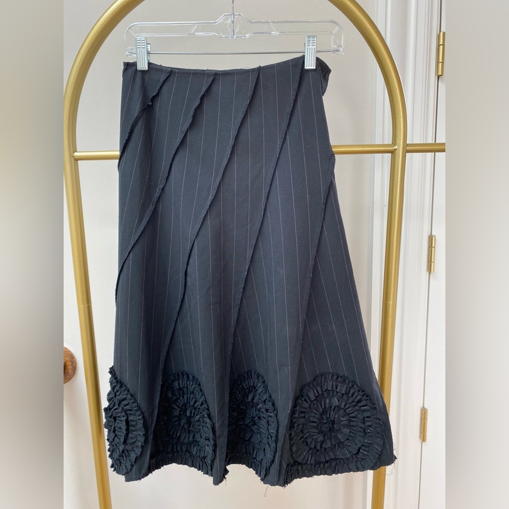 Sunny Leigh Black A-Line Skirt with Textured Accents